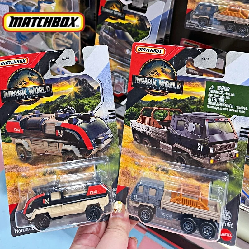 

Genuine 2025 Matchbox Car Model Jurassic World Movie With The Same Car Simulation Alloy Car Model Benz Collection Custom Toys