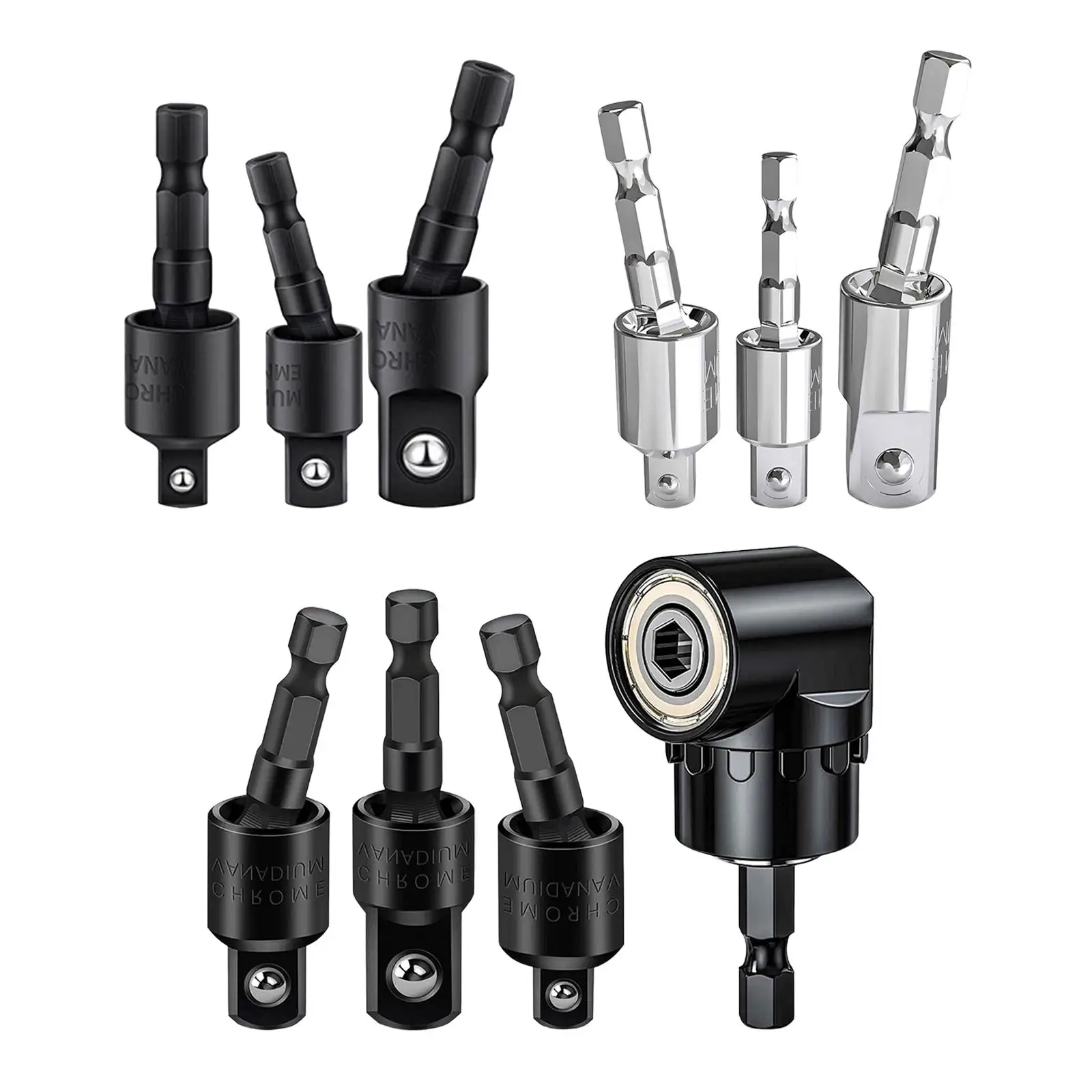 

3 Pieces Impact Drill Sockets Adapter Hex Shank to Square Socket Drives for Car Repair Vehicle Household Machinery Home DIY