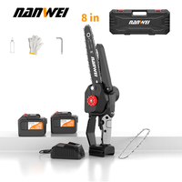 NANWEI Brushless Cordless 6/8 inch Lithium Ion Battery Handheld Chain Saw Logging Universal Electric Chain Saw