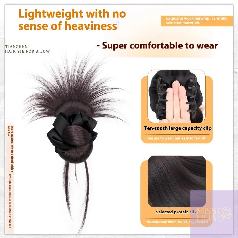 

2025 HUA YYY Synthetic Messy Bun Claw Clip With Headband Natural Hair Piece Hair Extensions Party Daily Use Wear For Women Girls