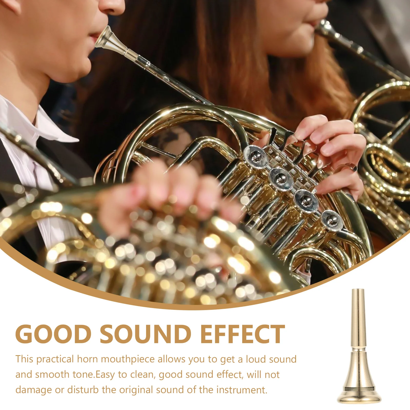 

Brass Mouthpiece Smooth Wear-Resistant For Beginners Professionals Portable Horn Part Instrument Accessory Horn