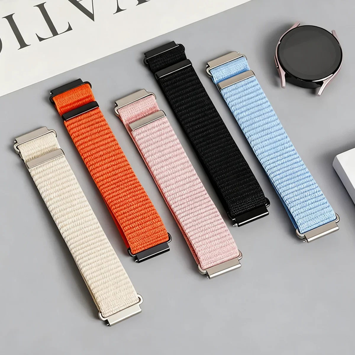 Pulseira de Nylon de 18mm 20mm 22mm para Huawei Watch GT6/5/4, Pulseira Esportiva para Amazfit Active Max/Bip 6, Oneplus Watch 4-3-2/Lite
