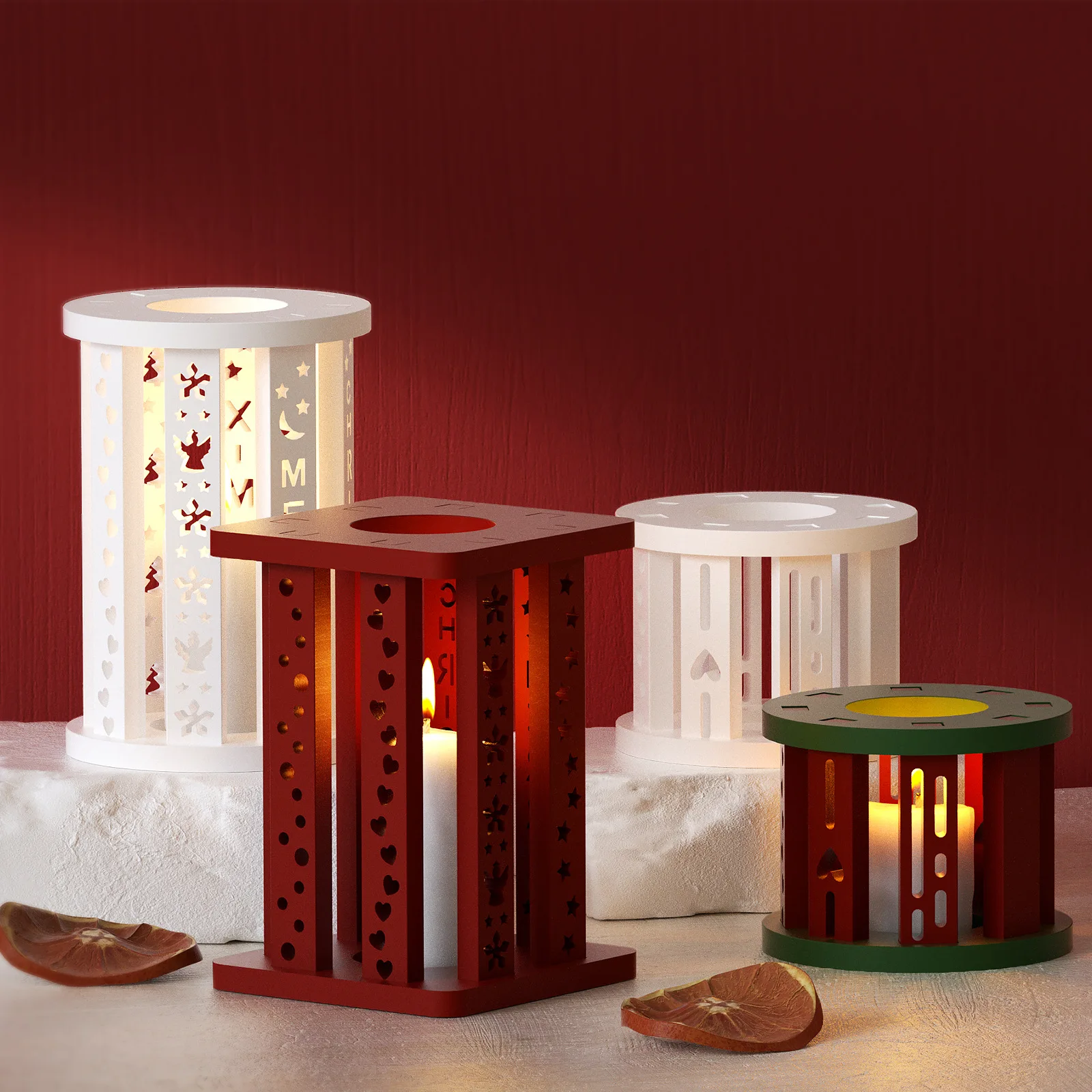 

1 Pc Assembly Cylindrical Cube Silicone Tea Lamp Holder Mold Christmas Silicone Candle Holder Mold Epoxy Resin Candle Holder