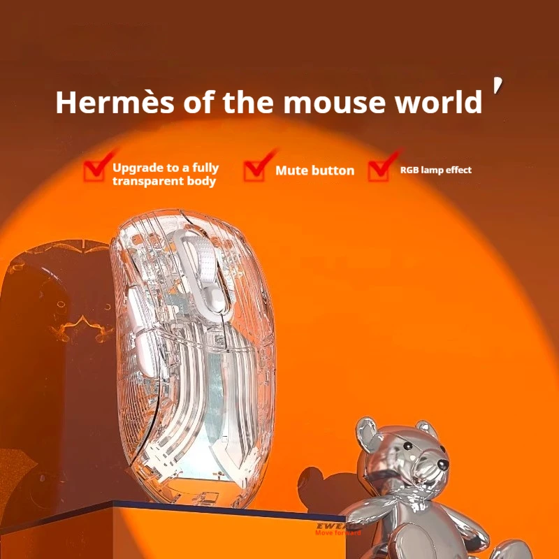 

Прозрачная проводная и беспроводная мышь EWEADN Q8, бесшумная компьютерная игра для девочек, механическая, высокоцентная офисная, для киберспорта