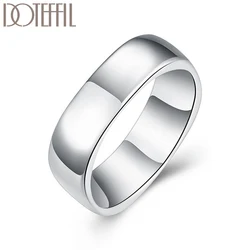 Square Circle Rings Silver Color For Women Men Brand Fashion Simple Wedding Engagement Party Jewelry