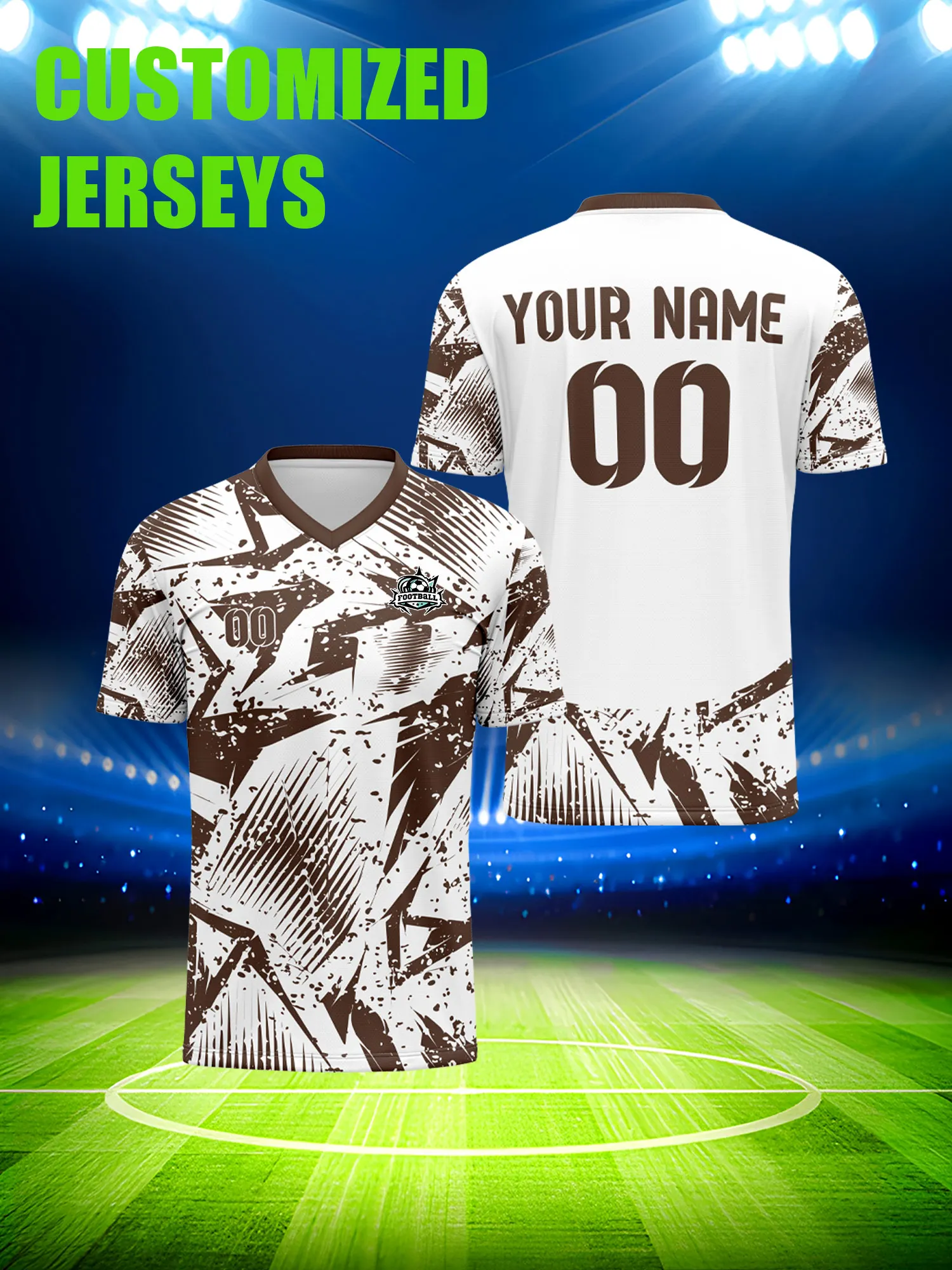 

Футболка для футбола с индивидуальным изображением, номером и именем, дышащая, влагоотводящая, для тренировок.