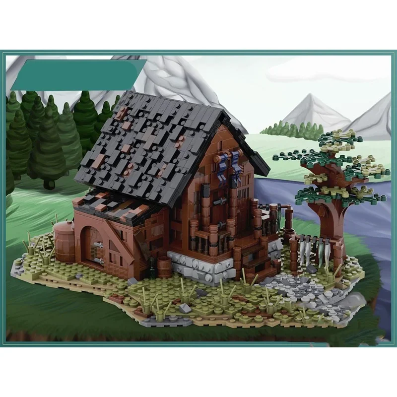1682pcs MOC Medieval Fisherman s House PDF Castleed Model Christmas gift Building blocks Assemble toy DIY creative Kids Birthday