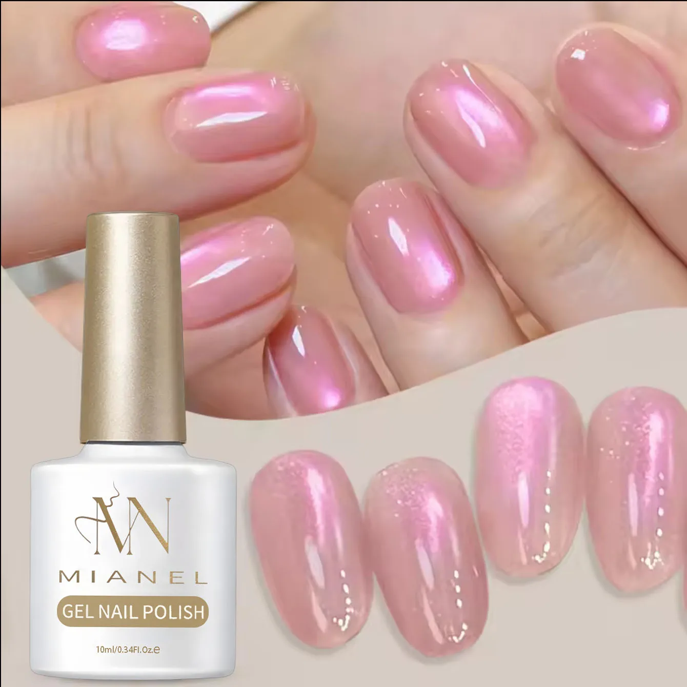 MIANEL 10ml Princess Confession Magnetischer Katzenaugen-Gel-Nagellack Frühling Sommer Trendiger Transparenter Rosa Nagellack
