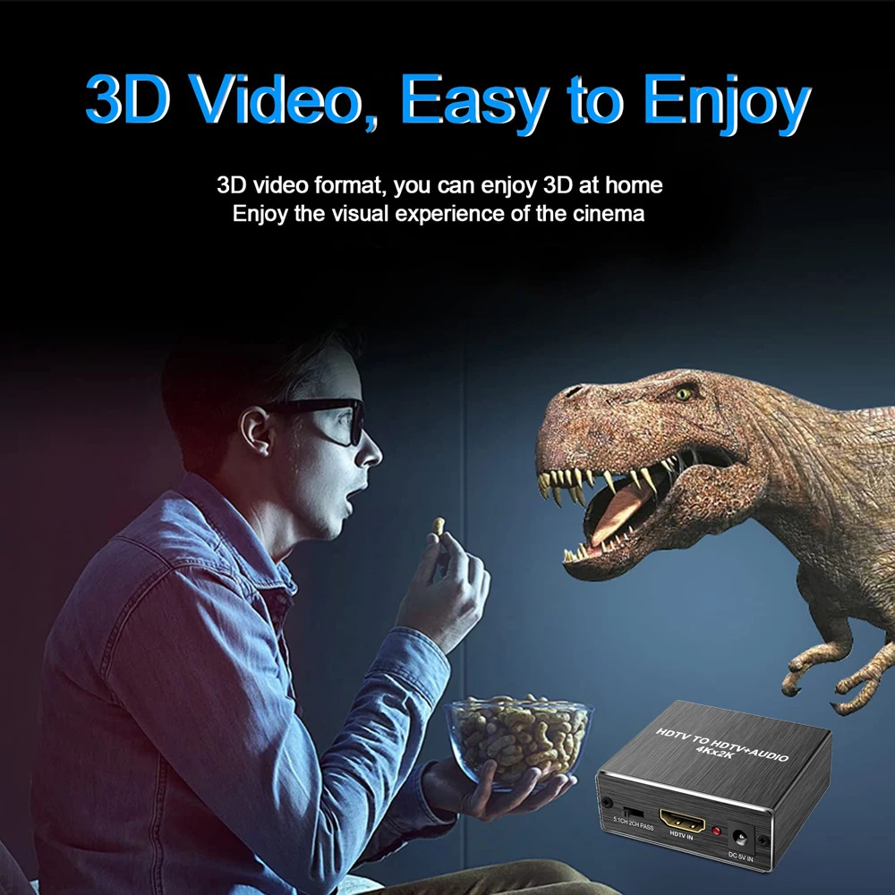 4K HDMI-Compatible Audio Extractor Converter with 3.5mm Audio Splitter Adapter For PS4 TV DVD Home Theater