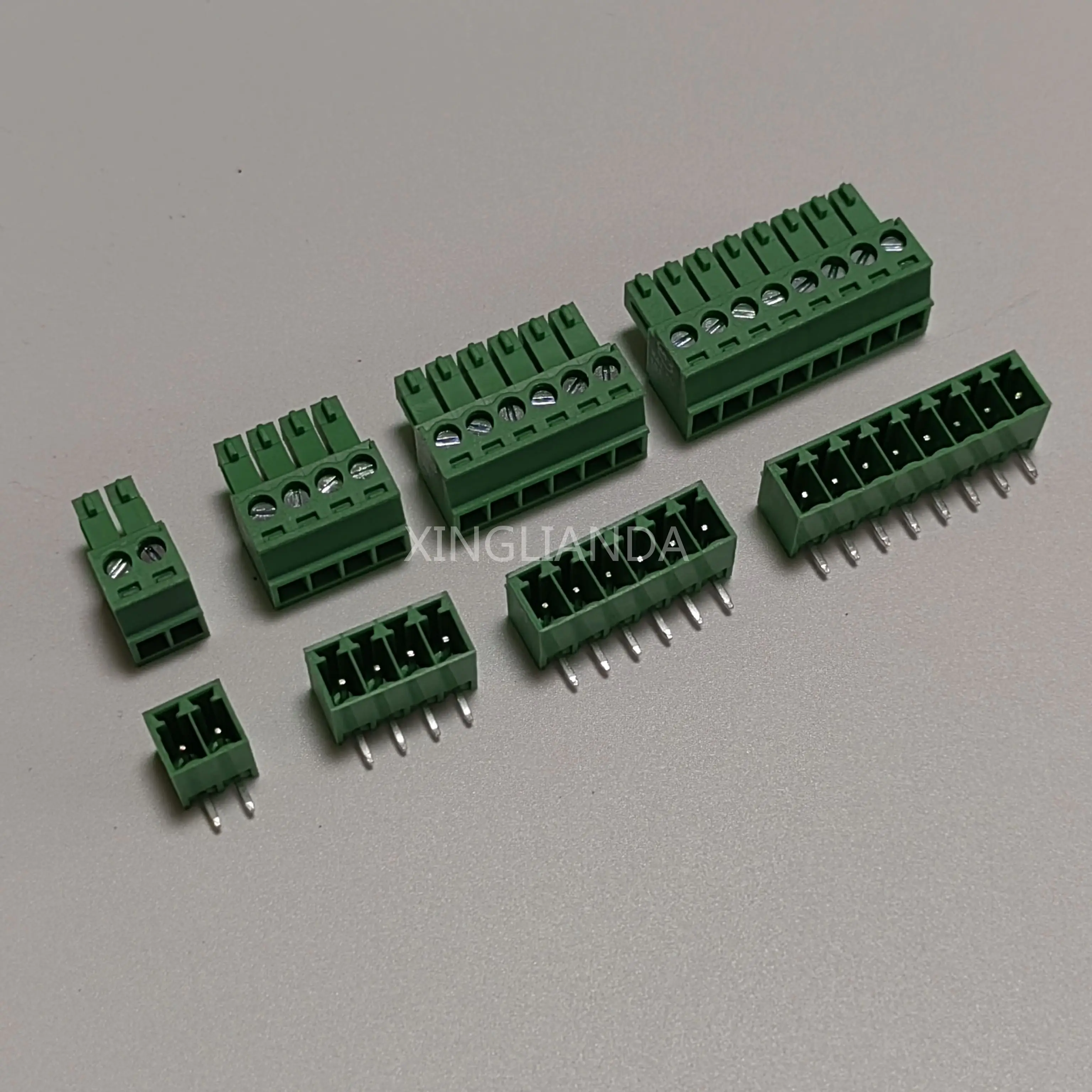 15EDG 3.5mm Plug-in Terminal Block curved needle PCB Screw Terminal Connectors 2/3/4/5/6/7/8/9/10P KF15EDG-3.5 Green