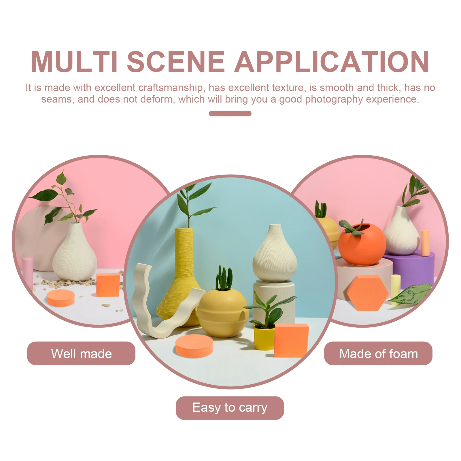 

8Pcs Colorful Geometric Cube Props Smooth Thick No Seam Background Decor for Product Photography Jewelry Watch Food Setup