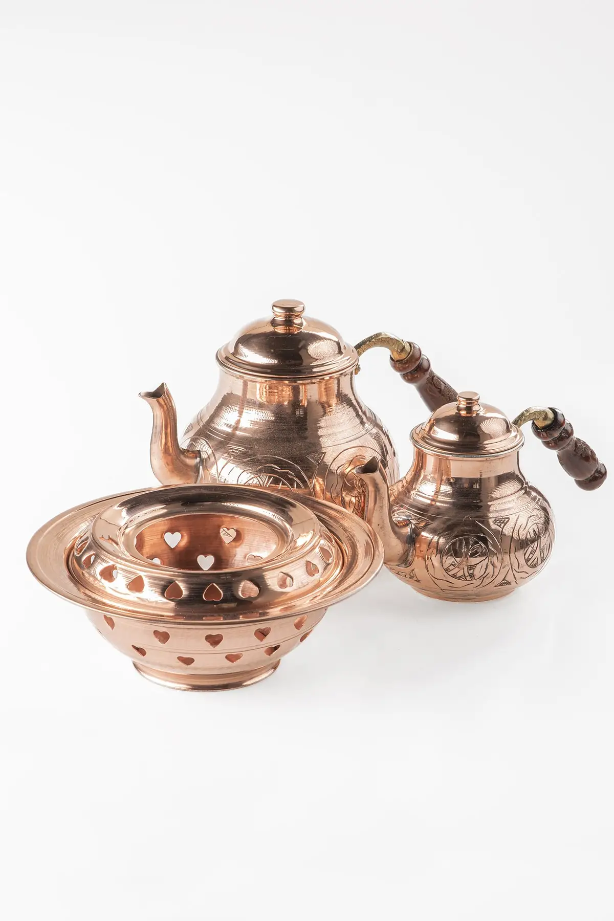 

DOLBOVI Dmt Gaziantep copper Tea Pots and balcony set complete hand chisel embroidered Cooper Tea Pots Handmade