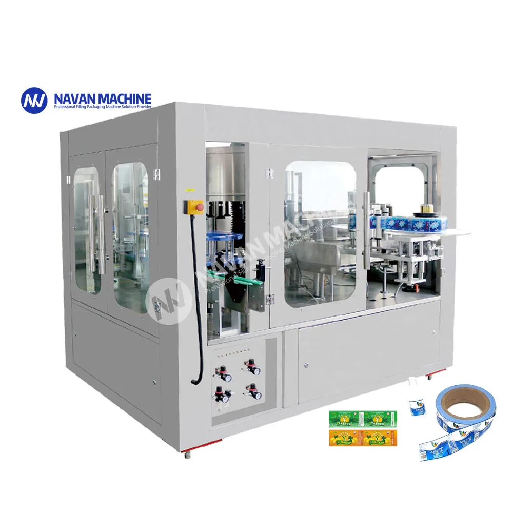 Automatic Rotary Hot Melt Glue OPP Sticker Labeling Machine For Plastic Glass Round Bottle