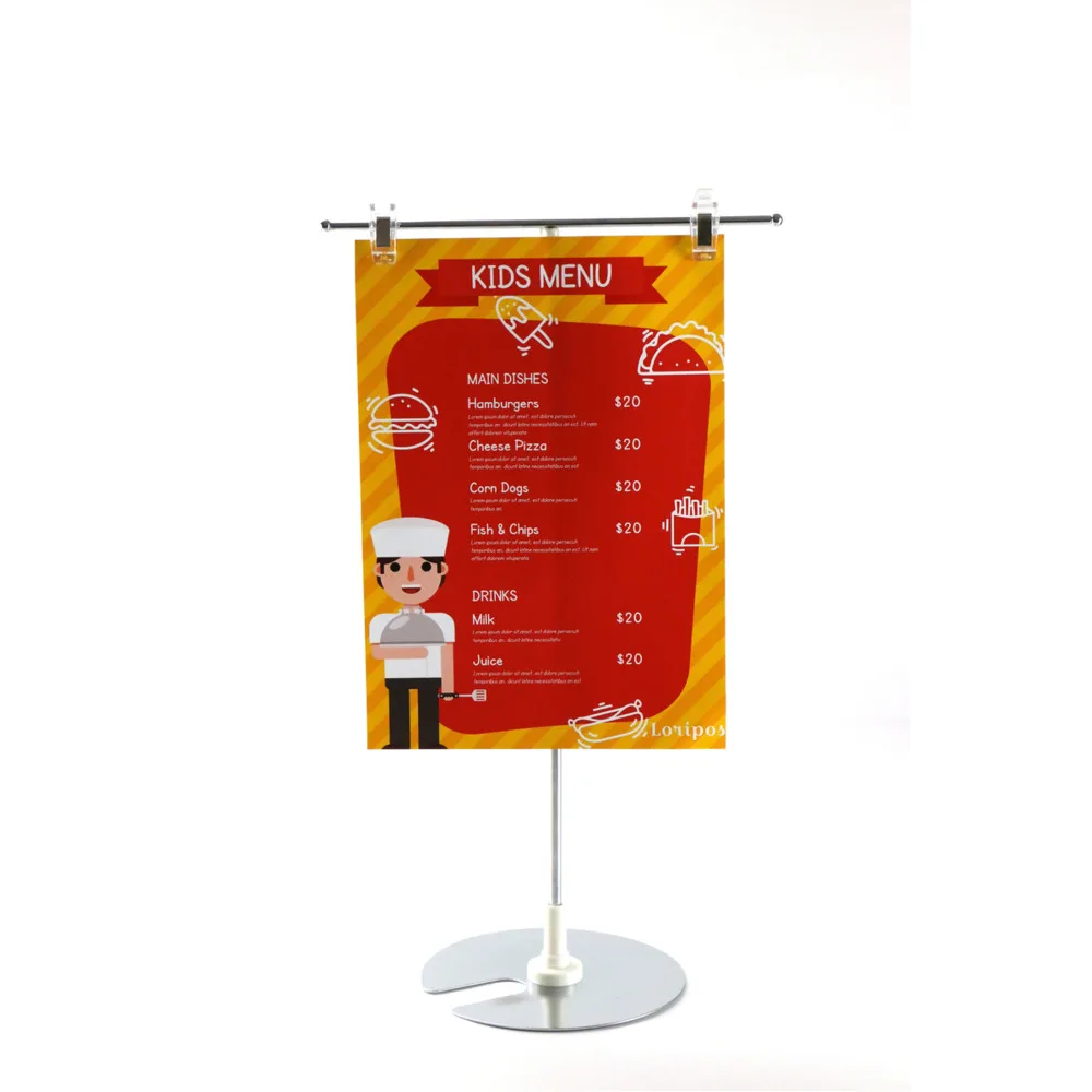 Metal Poster Holder Stand Desktop Supermarket Store Pop Price Label Banner Sign Display Rack Advertising Flag Menu Poster Clip