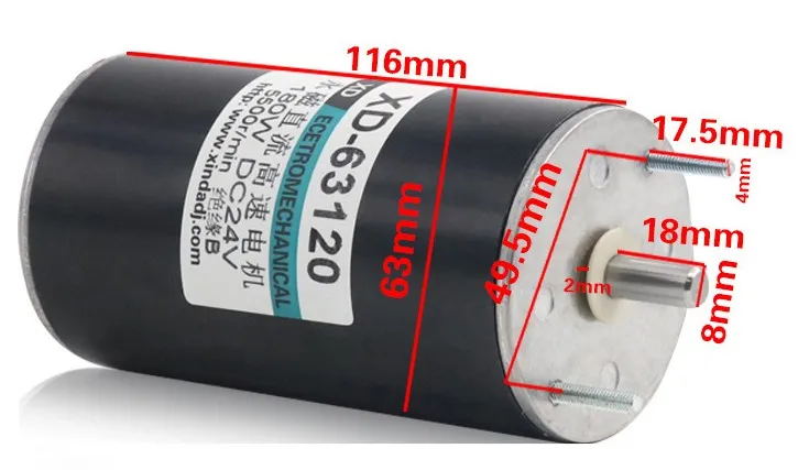 12V 2000rpm 24V 4000rpm DC Motor 180W 63120 High Speed High Torque Micro Motor Adjustable Speed Can CW CCW