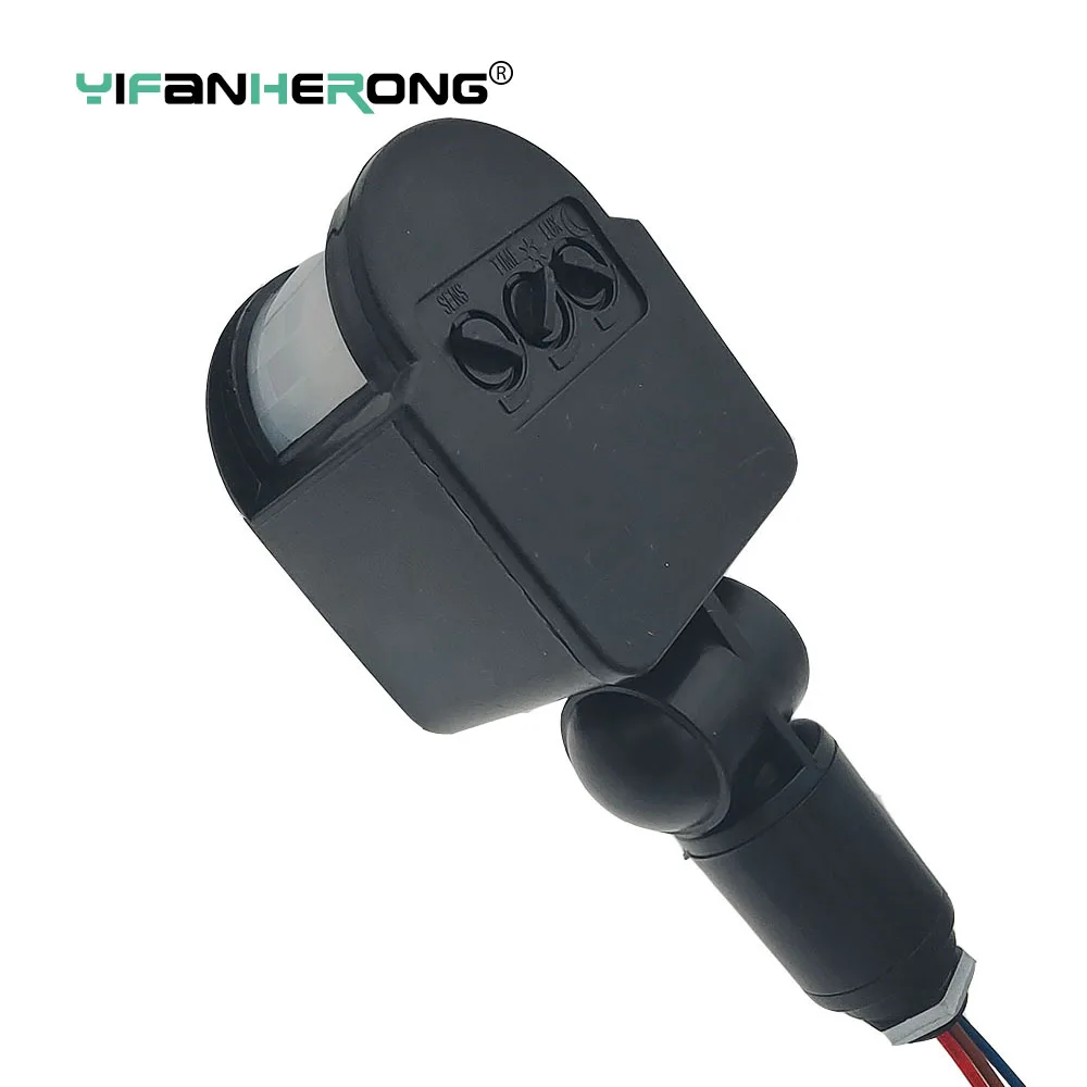 Sensor de movimiento LED para exteriores, Detector de movimiento PIR infrarrojo automático, temporizador de montaje en pared, interruptor de luz de 220 voltios, 85-220V