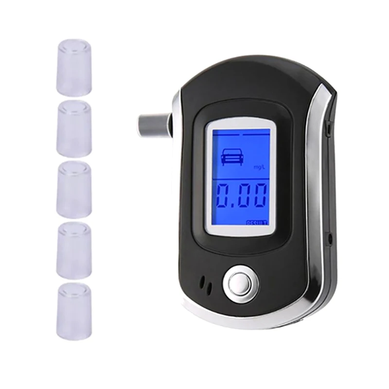 Portable Digital LCD Breath Alcohol Detector Breathalyzer Alcoholmeter Professional Police Breathalyzer With LCD Display Screen