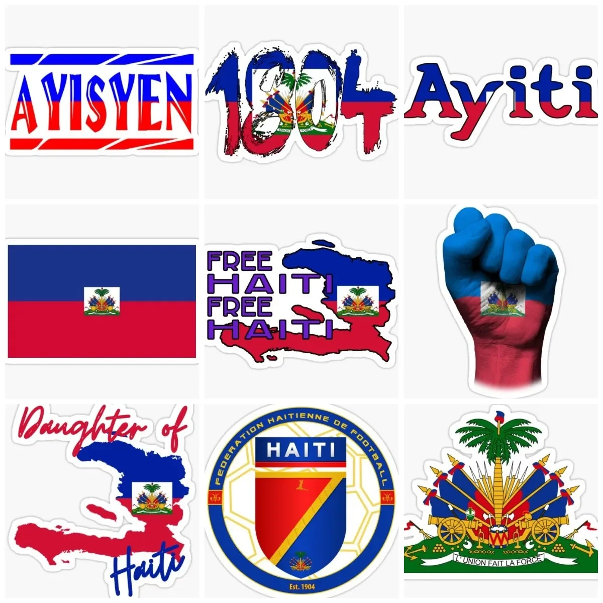 

Haitian HT Flag Map Emblem Sticker Vinyl Laptop Accessories Car Truck Moto Bicycle Van Glass Helmet Racing Camper Off-road Decal