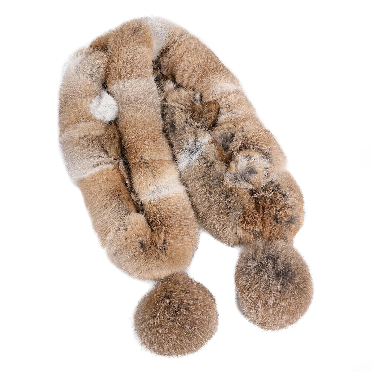 Роскошный женский шарф из натурального кроличьего меха, зимние теплые меховые шарфы, модные шарфы с помпоном для девочек