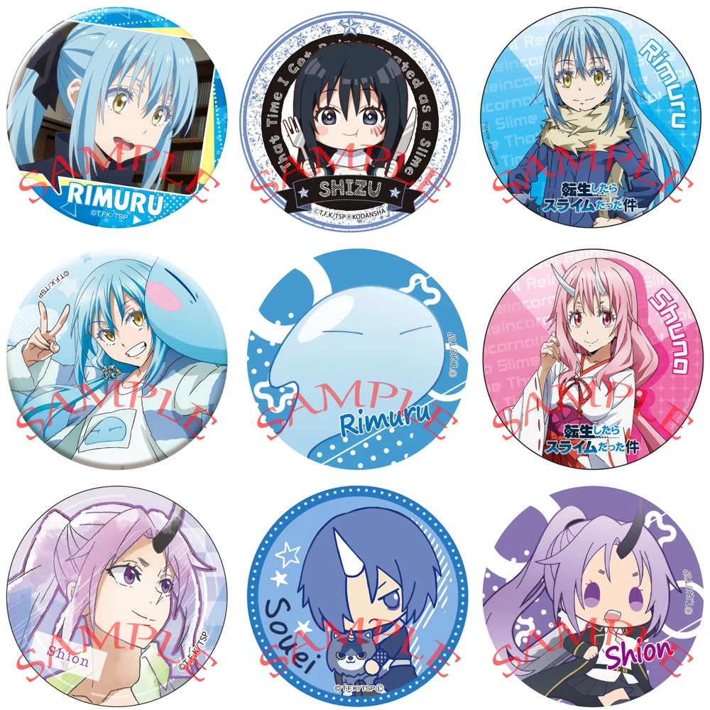 Anime That Time I Got Reincarnated as a Slime Cosplay Shion benimaru shuna Rimuru Tempest Badge Brooch Pins Accessories Gifts