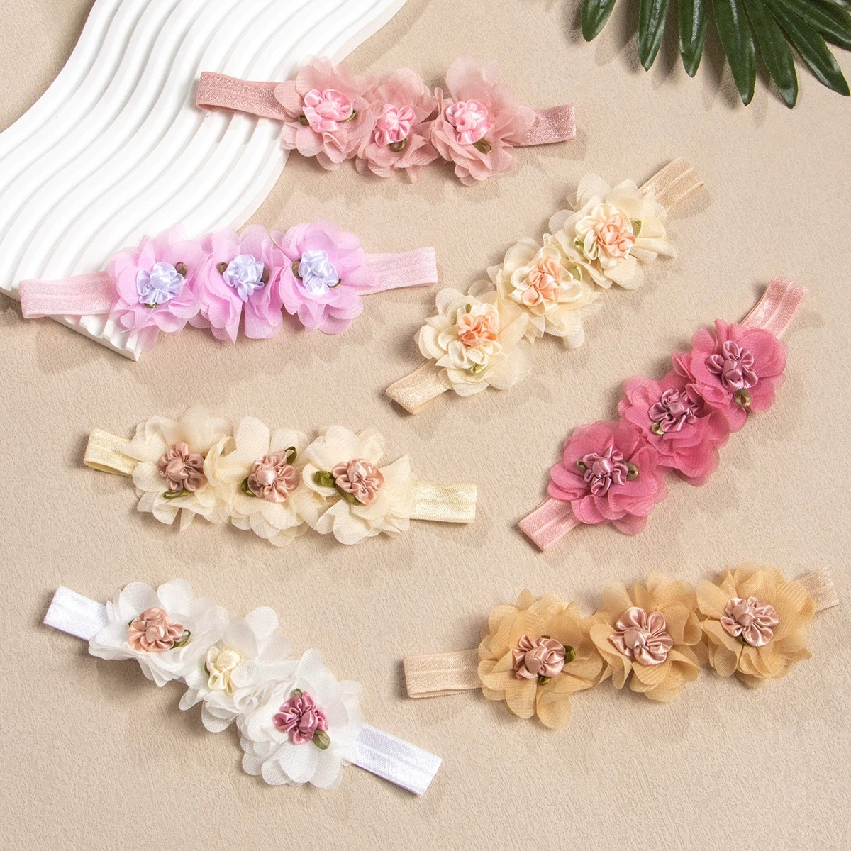 

Baby Solid Floral Hair Bands for Newborn Baby Girl Elastic Rubber Band for Kids flower Headband Infant Children Hair Accessories