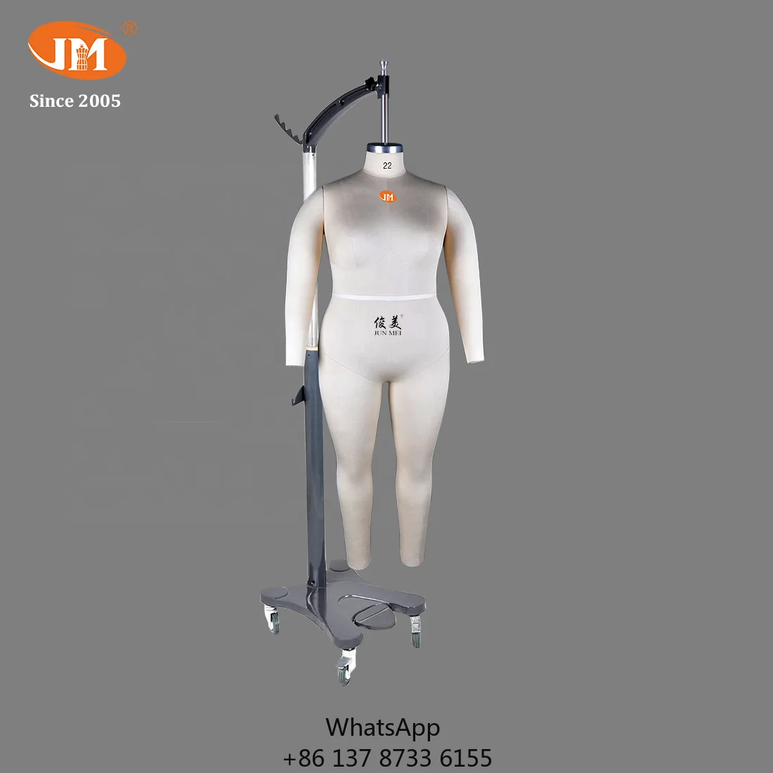 

Female PLUS Size Full-Body Fiberglass Sewing Mannequin Dress Form With Stand Size 22 White