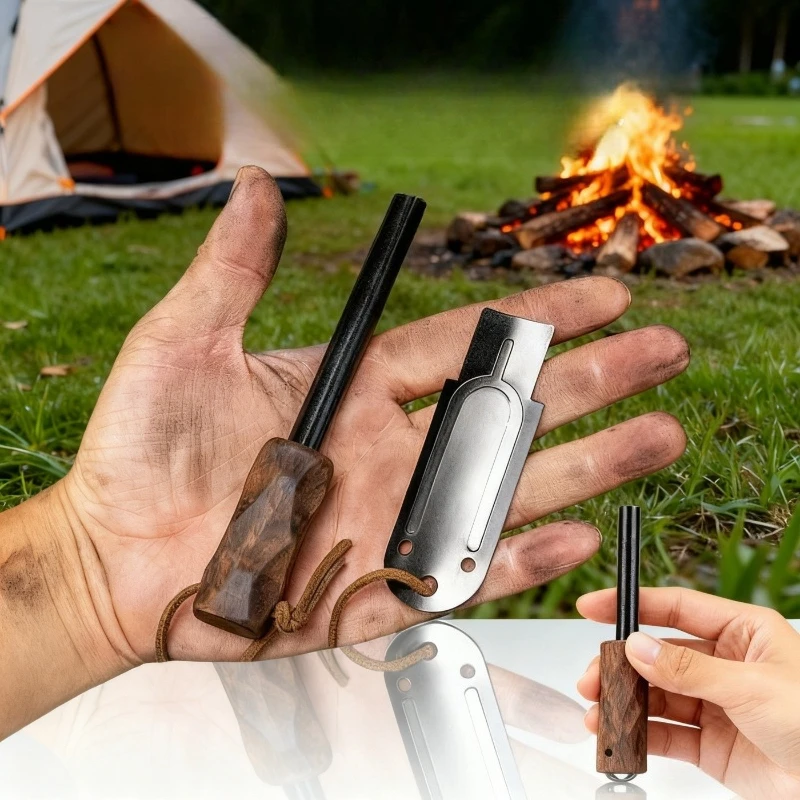 عصا مغنيسيوم صلبة جديدة عالية النقاء - عصا إشعال خارجية مقاومة للماء، معدات بقاء التخييم أداة كتلة المغنيسيوم