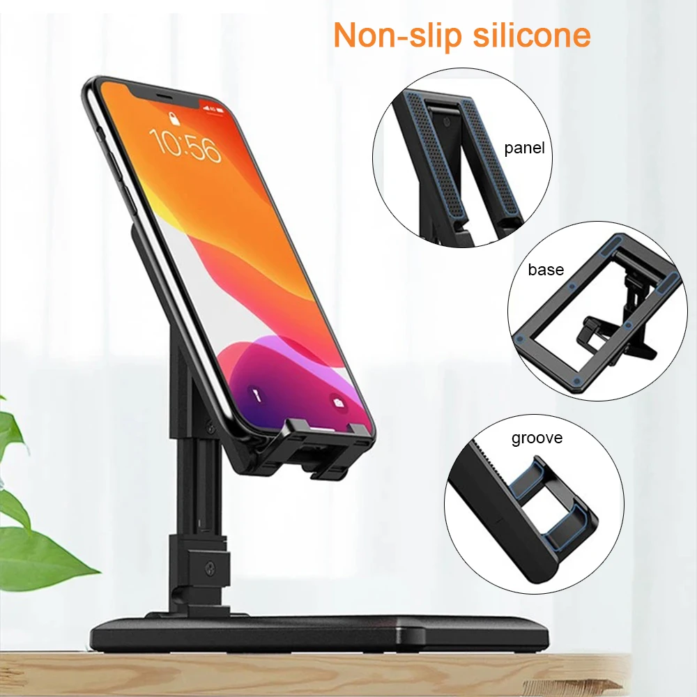 Foldable Tablet Phone Holder Desktop Mobile Phone Stand Adjustable Desk Bracket Smartphone Stand for iPad iPhone Samsung - náhled 2