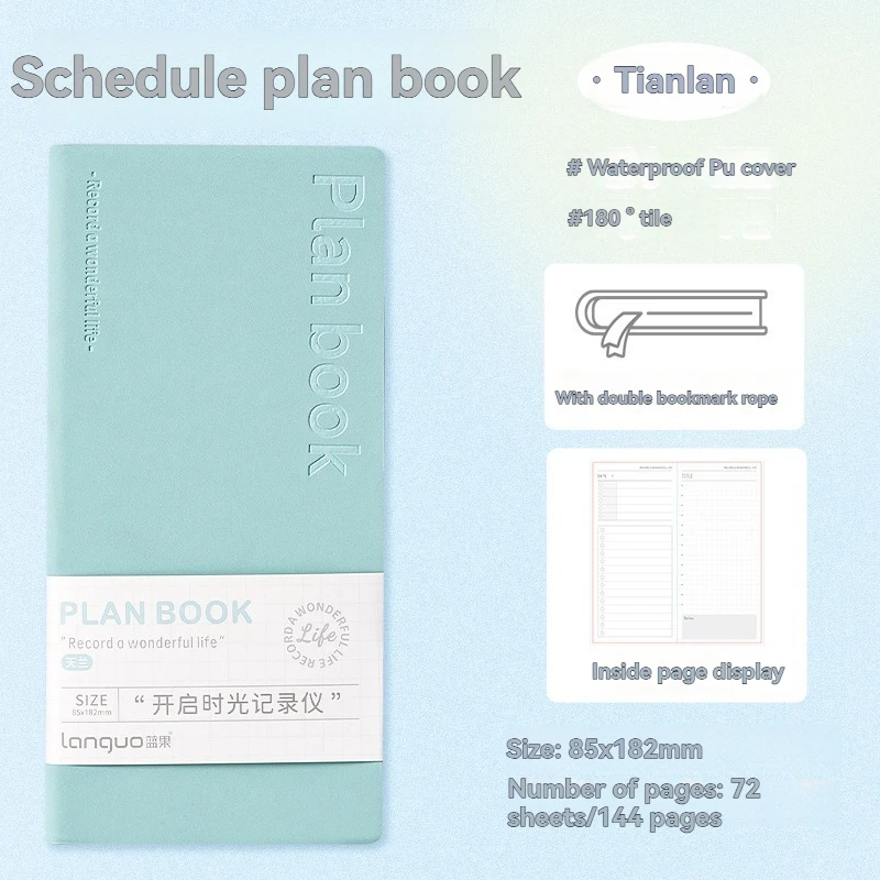 2 قطعة كتاب الجدول الزمني الجديد للخطة اليومية صفحة واحدة في اليوم تقويم العمل المفكرة دليل الكفاءة