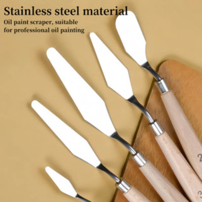 油絵パレットナイフ、スクレーパー、木製ニスへら、スムージング - Painting Knife Palette のレビューと価格