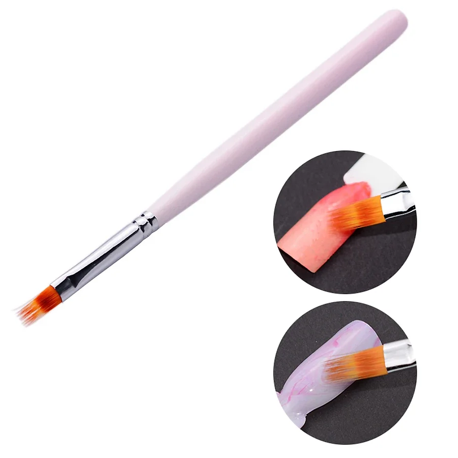 Pink Gradient UV Gel Pen with Soft Brushes for Drawing Painting Nail Art Manicure - Handle Design for Easy Transfer