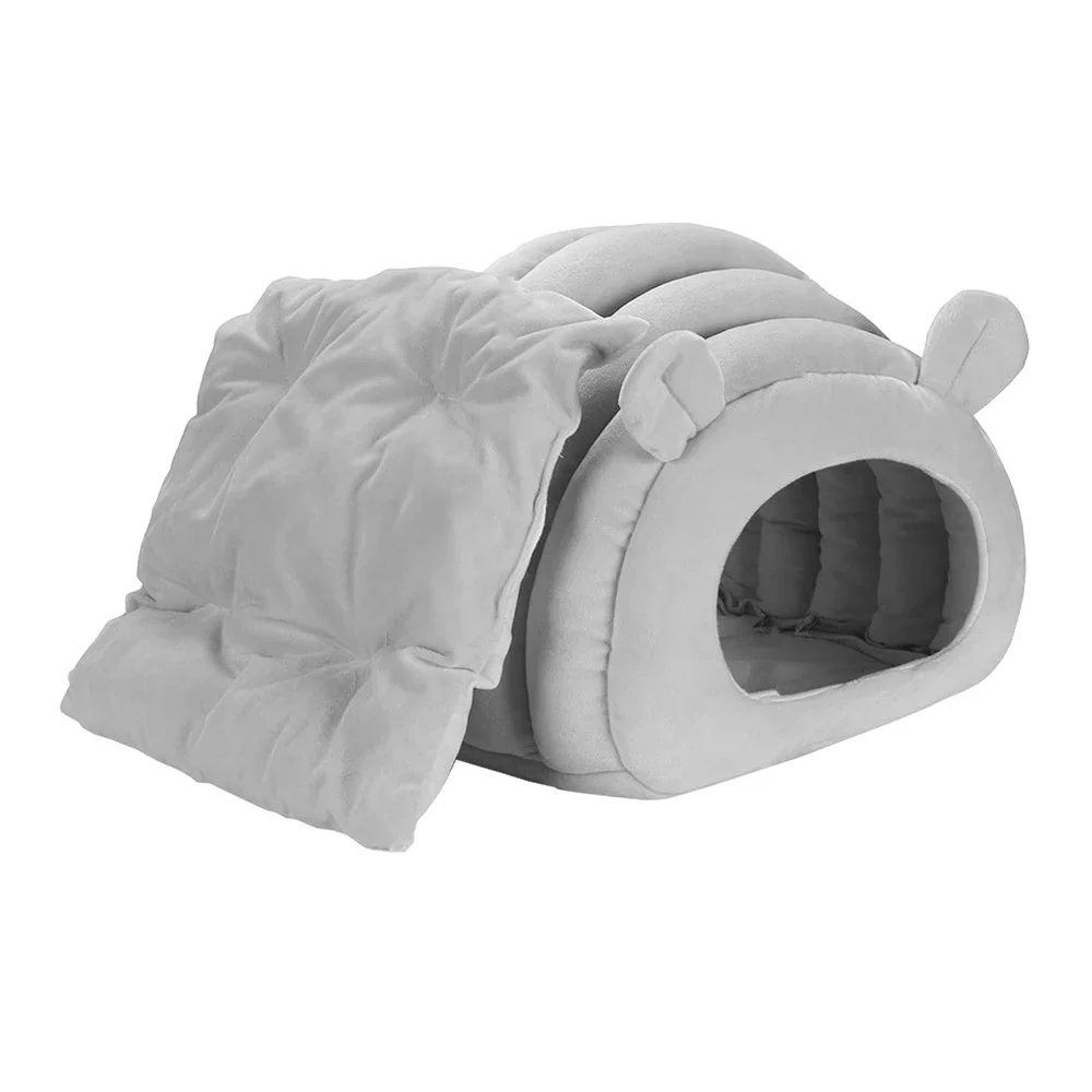 Pet Bed Caterpillar Shaped House Plush Soft Washable Cushion Bed For Small Dogs And Cats Cave Warm Sleeping Bed Closed Pet Nest