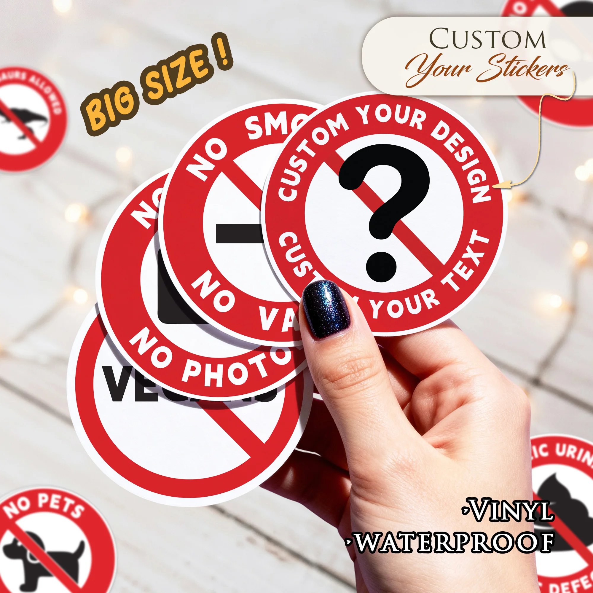 

Custom Funny Warning Stickers,Personalized PVC Waterproof NO Smoking Labels,Warning Danger signs for Car Public Garage Stairs