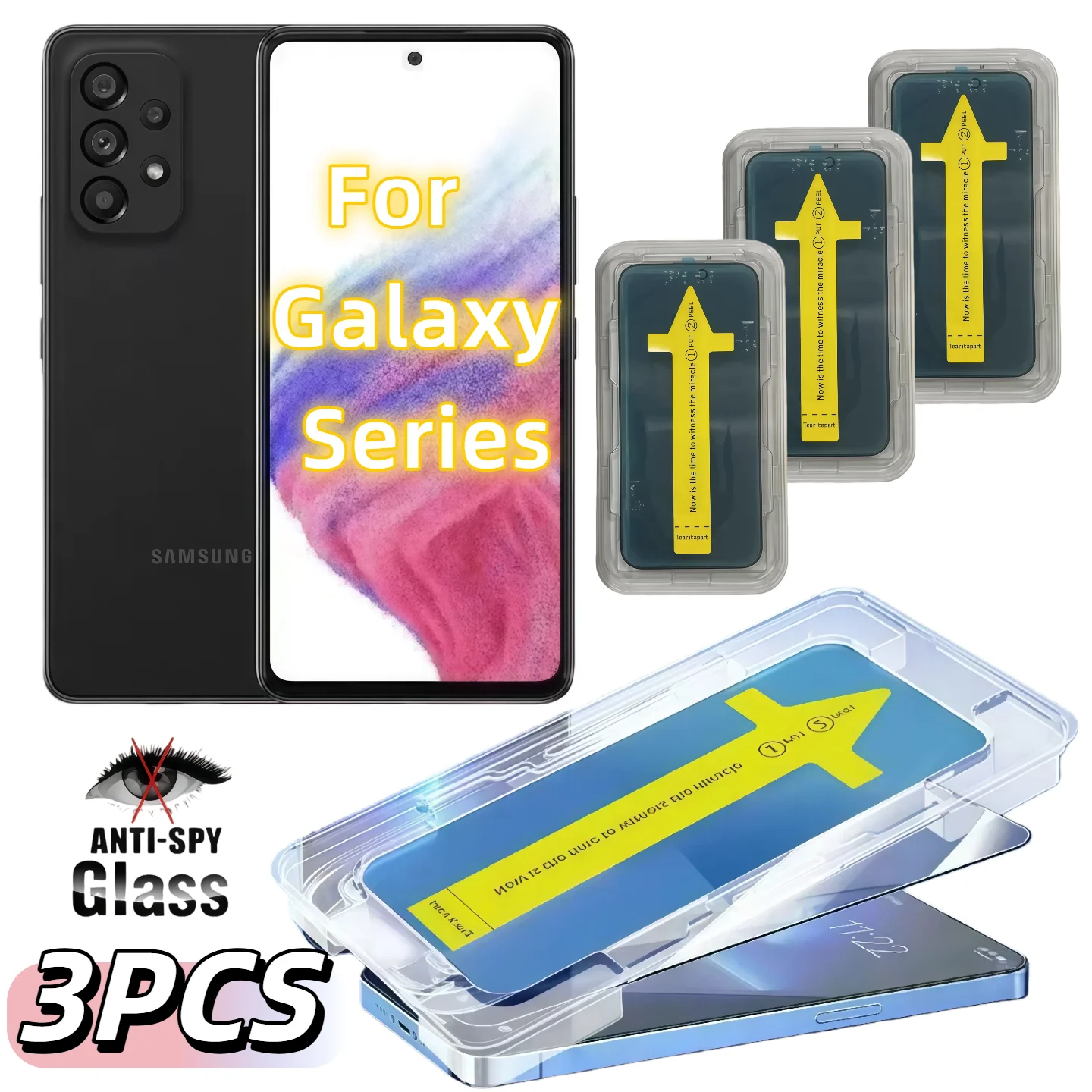 

3PCS Suitable for Galaxy A33 A34 A35 A71 A72 A73 A51 A52 A53 A32 4G 5G Anti-Voyeur Screen Protector