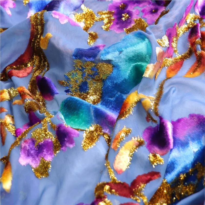 

Тканая бархатная жаккардовая позиционирующая ткань с ручной росписью для элитного платья и чонсам