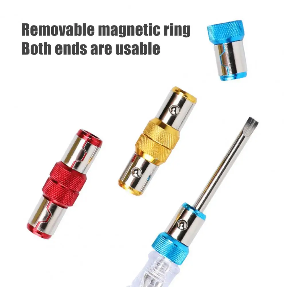 Screwdriver Head Magnetic Ring Heavy Duty Magnetic Screwdriver Head Ring Universal Power Bits Magnetizer Tool Stainless Steel