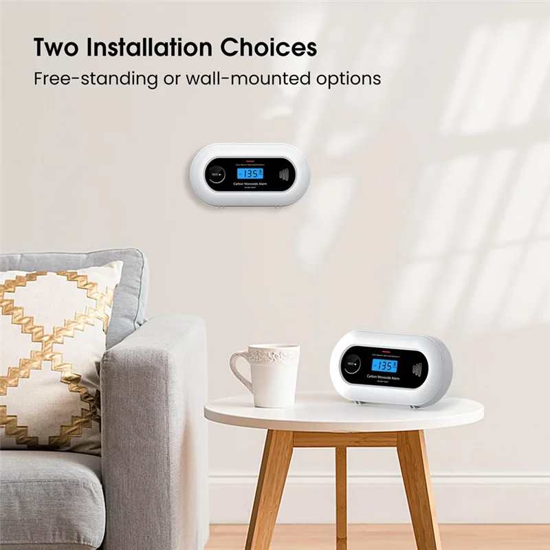 إنذار كاشف أول أكسيد الكربون H-W، إنذار CO محمول ببطارية 10 سنوات مع شاشة LCD رقمية، للمنزل والمكتب والسفر