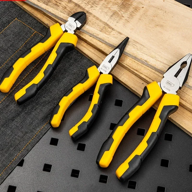 

Deli High Leverage Combination Pliers 3Pcs 8" 6" 6" Plier Set Workers Portable Repair Hand Tool Diagonal Pliers Long Nose Pliers