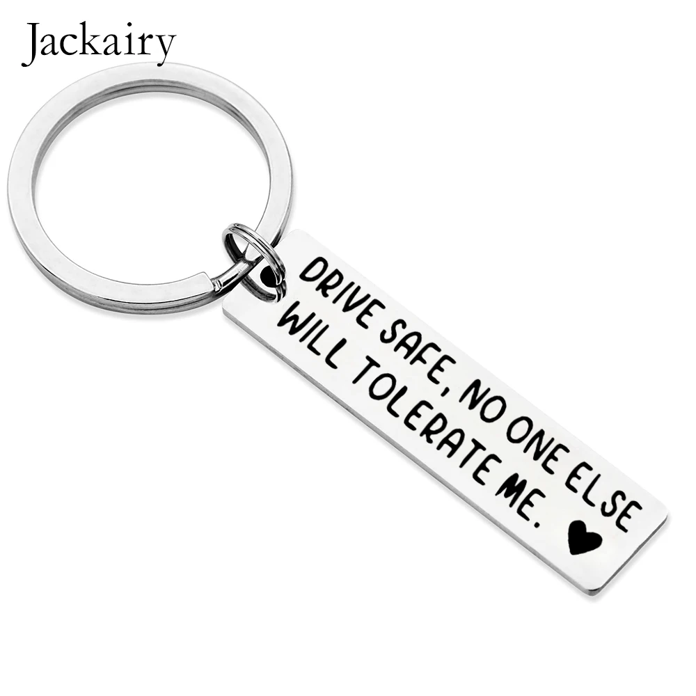 Drive Safe Keychain Valentines Christmas Gifts for Boyfriend Husband Dad Birthday Keyring for Men Him From Wife Girlfriend Mom