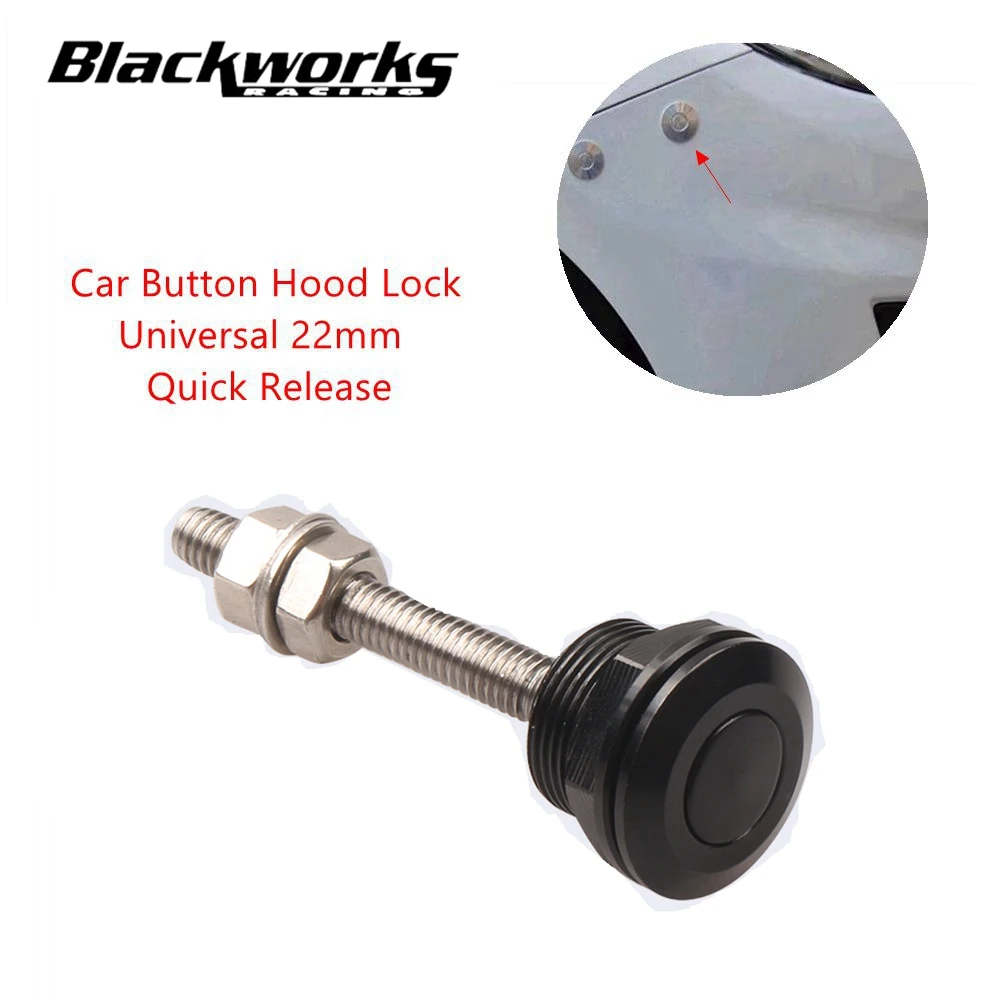 Universal Car Botão Bonnet Capô Pinos Kit, Quick Release Trava Bumper, License Plate Lock Clip, 22mm, 1Pc, 4Pcs