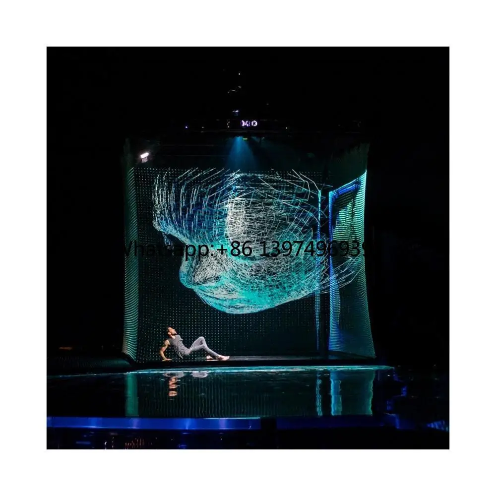 SMX Holo-Net Invisible Transparent Holographic Mesh Projector Screen Fireproof Certification for Hologram Circus Use 3m/5m/7m