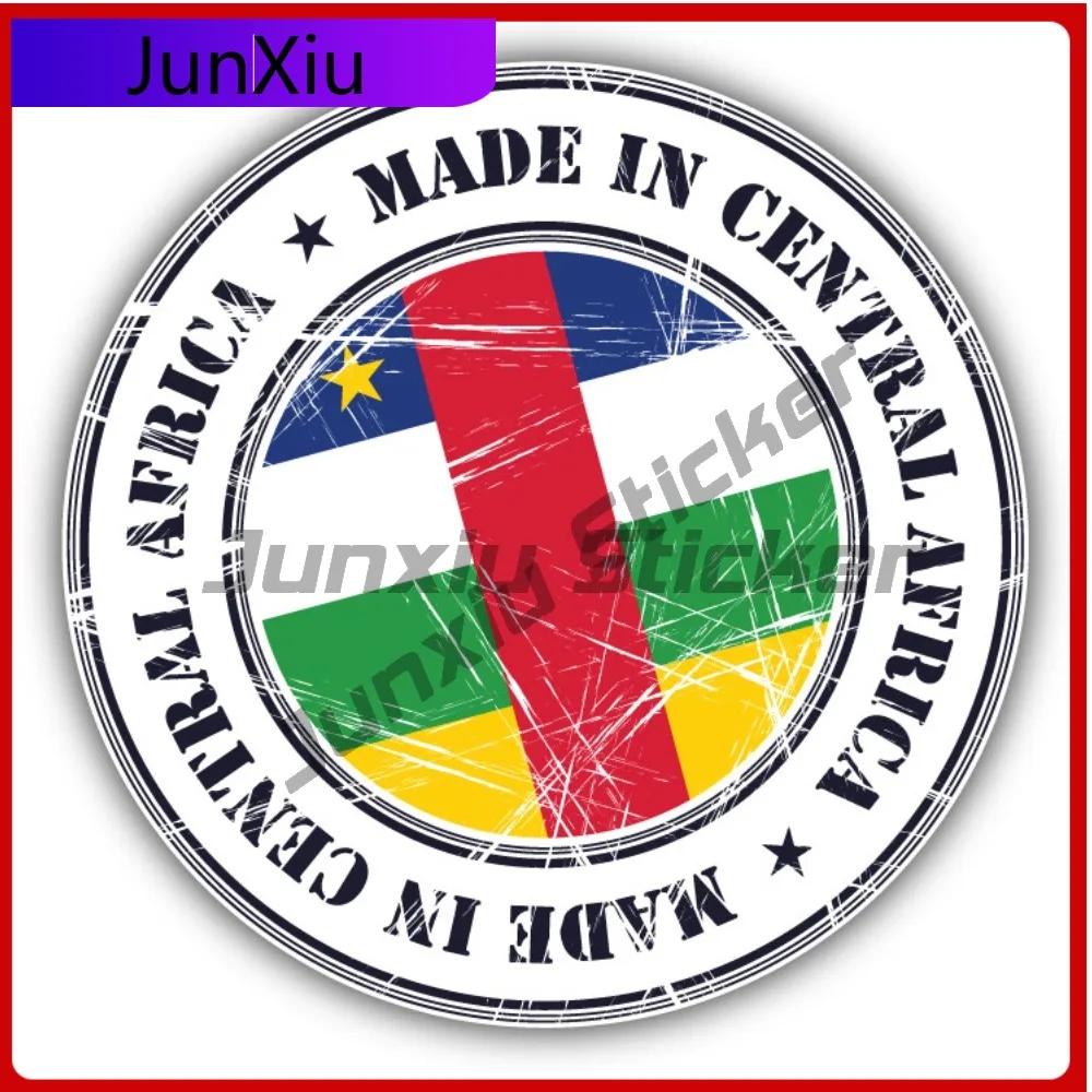 

Made In Central Africa Grunge Flag Stamp Car Decal Bumper Stickers Funny Style Bumper Use For Laptop S Auto Styling Accessory