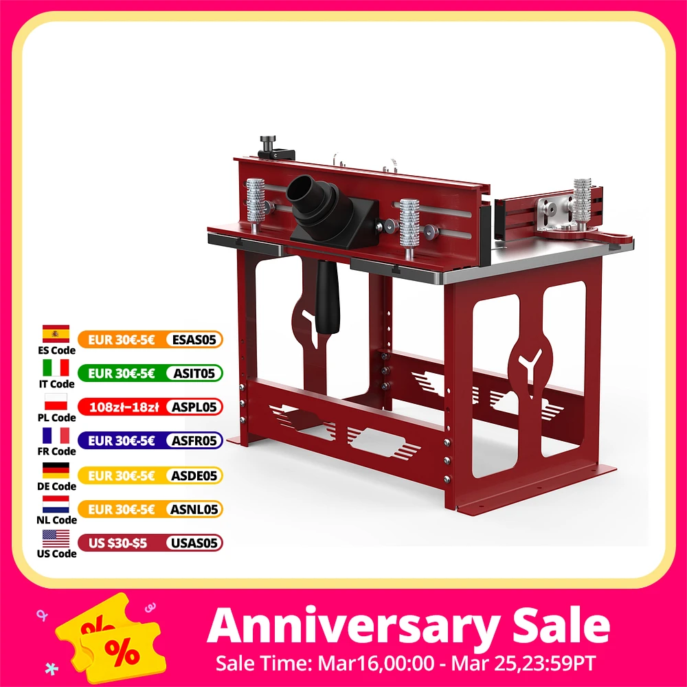 

ENJOYWOOD Bench Top Router Table Workbench with Miter Gauge / Profile Fence System / Dust Collection Port for Most Routers