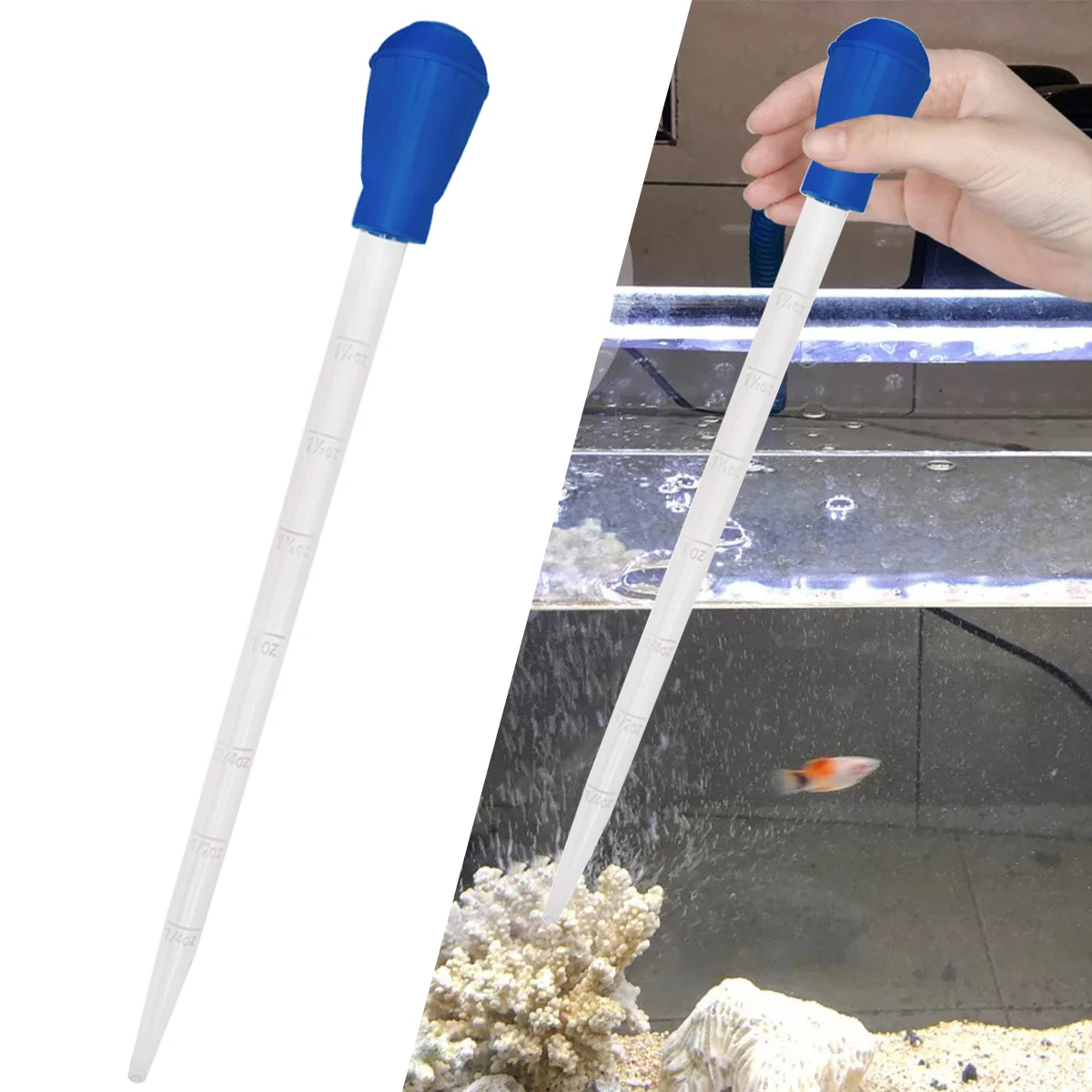 

50ml Aquarium Siphon Lengthen Pipettes Fish Tank Vacuum Cleaner Simple Cleaning Tool for Aquarium Water Changer 45cm