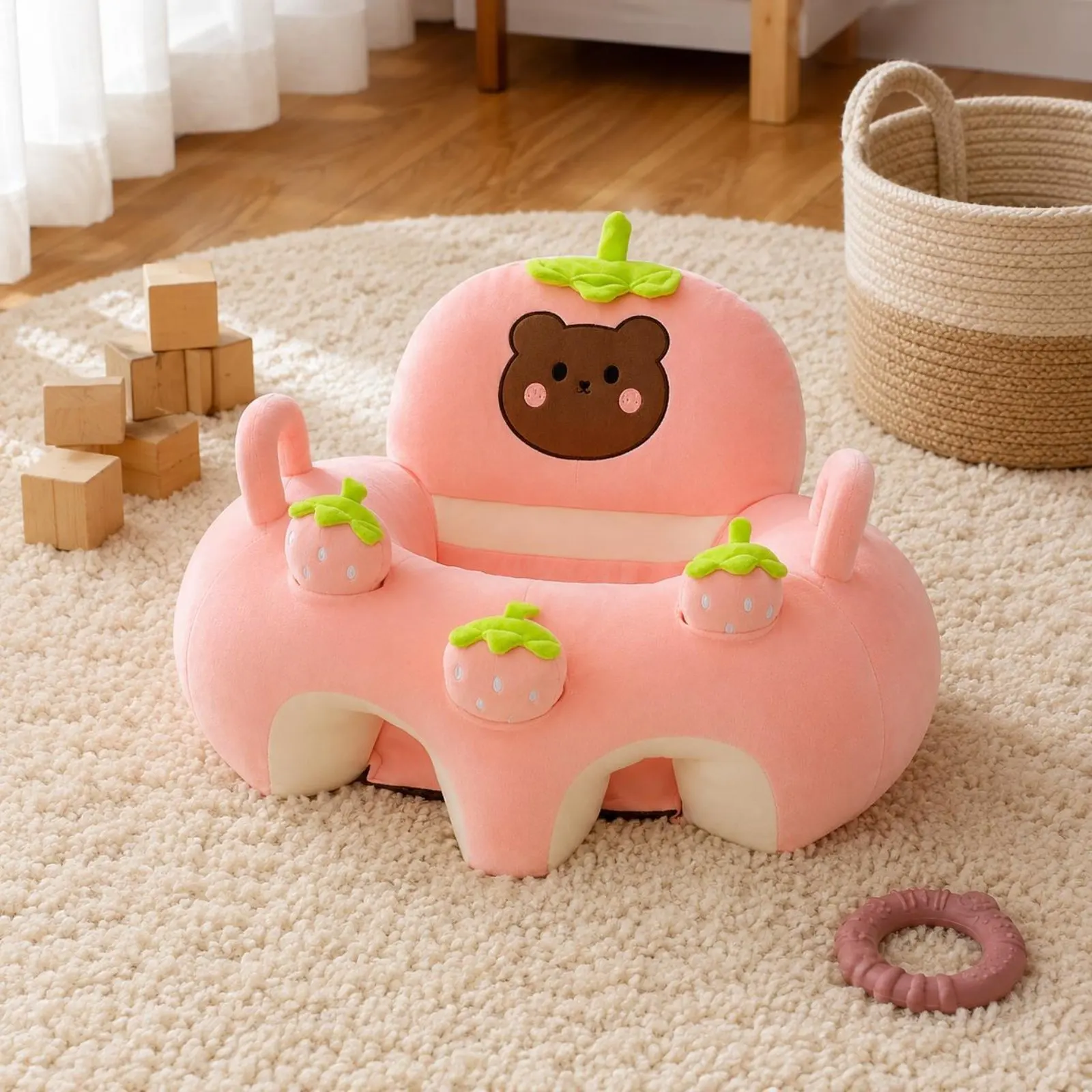 ソフトベビーソファ転倒防止シットミーアップソファベビーシットアップチェアppコットン充填ソフトクリーチャーシートかわいい漫画動物柄保育園用