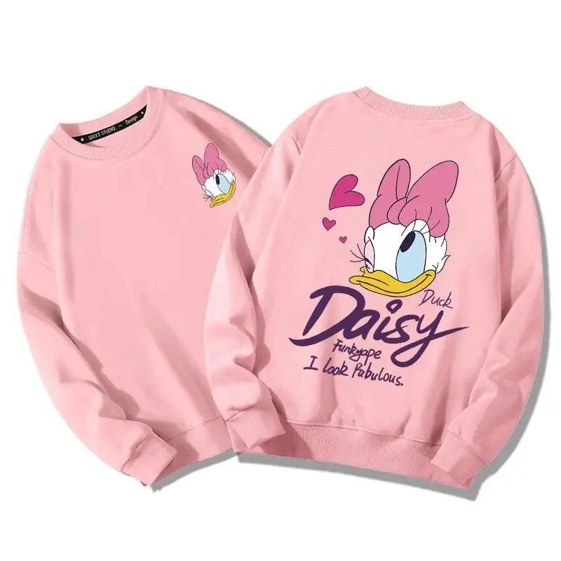 Disney-suéter de manga larga con cuello redondo para niños y adultos, suéter informal Kawaii para padres e hijos, con estampado del pato Donald Y2K,