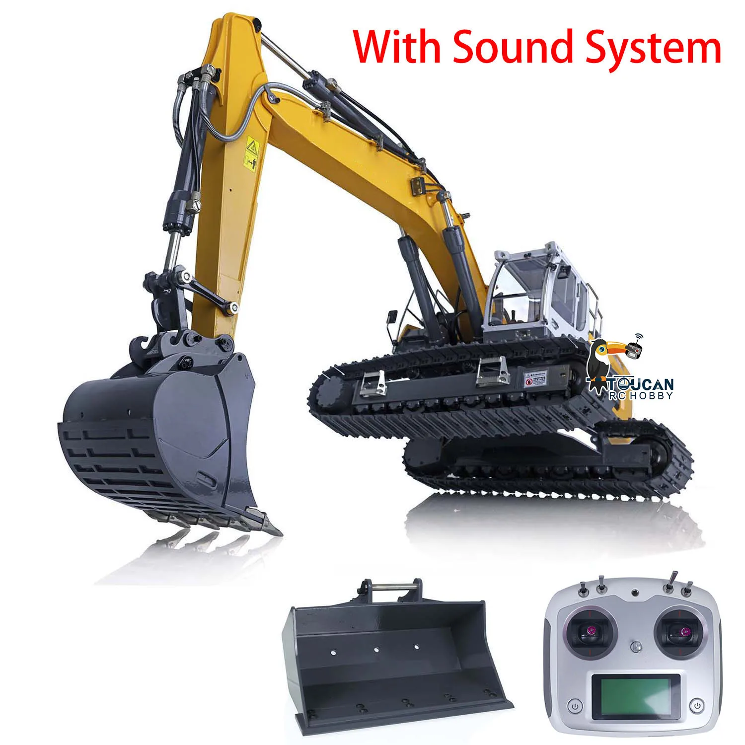 1/14 945 Hydraulic RC Excavator Metal Radio Control Painted Assembled Digger Sound Light System Toys for Boys TH23676