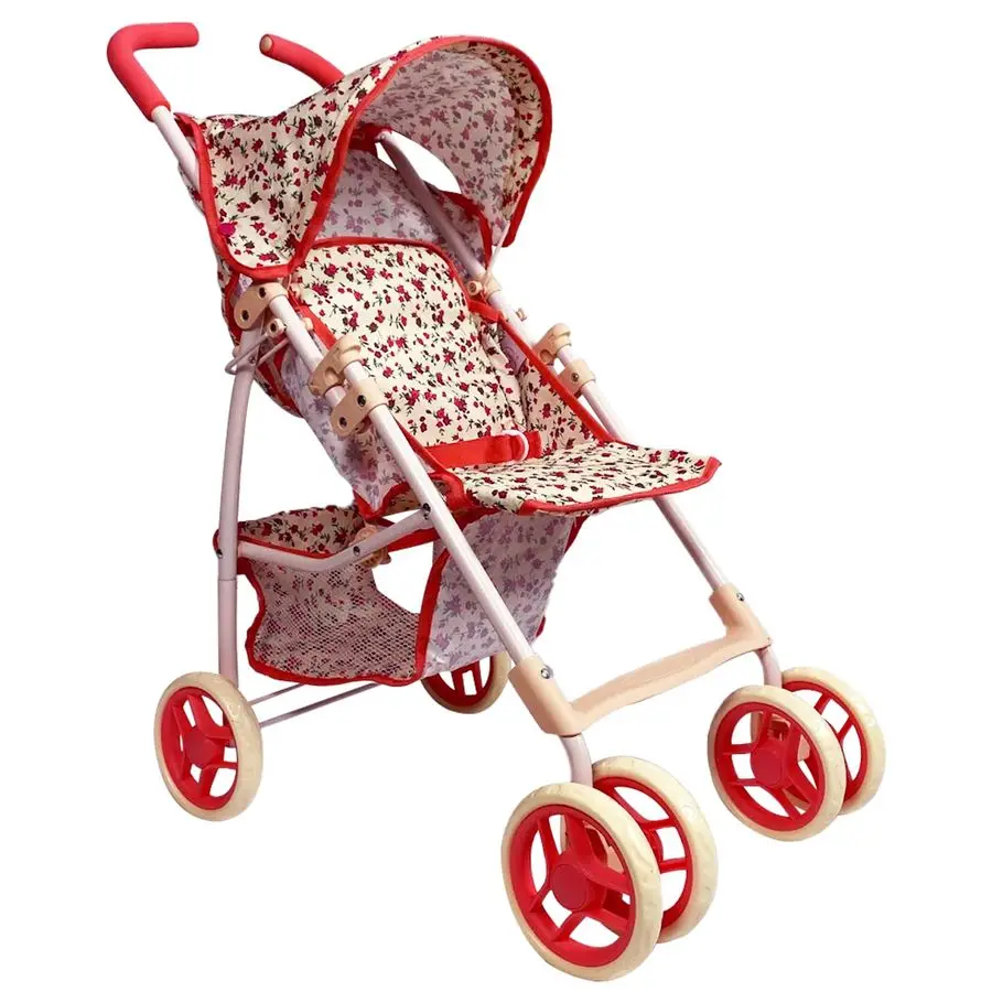 

Doll Stroller for Toddler Girls amp Big Kids up to 8 Years Old 28 Baby Stroller for Dolls, Toy Baby Stroller with Cute Coral Flo