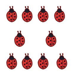 Patches for Clothes Iron on Applique Insect Stripes Sew Embroidery Patch for Jacket Cute Seven-Spot Ladybug Accessories 10 PCS