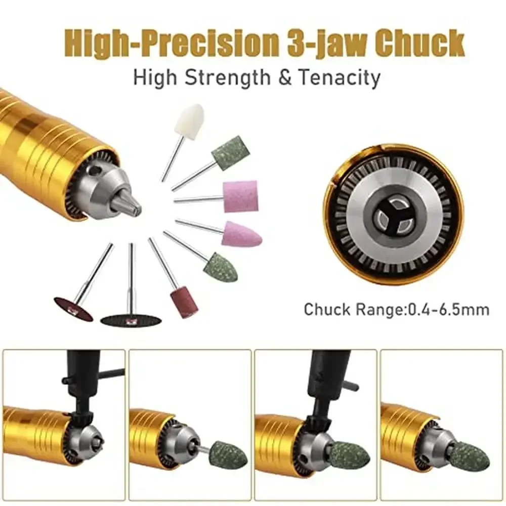 Professional 110V Flex Shaft Rotary Tool High-Powered 30000RPM Grinder with Stepless Speed Control Ideal Cutting Drilling